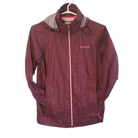 Columbia Burgundy Zip-Up Windbreaker Jacket - Picture 2 of 9